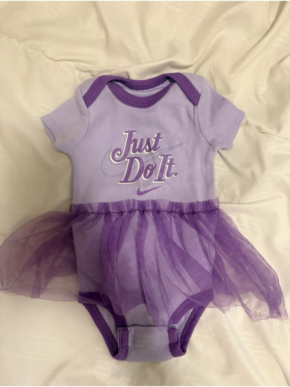 Nike Girls' Lavender and Purple Tulle Tutu Onesie 0-6 months